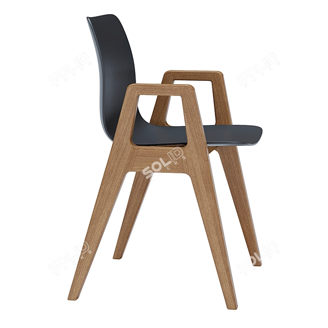 Elegant Wood Side Chairs 3D model image 2