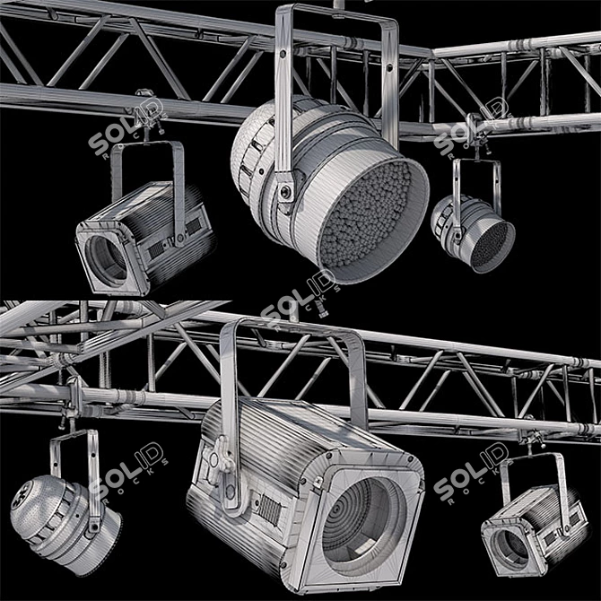  Versatile Stage Lighting Assembly 3D model image 3