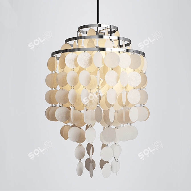 Elegant Capiz & Luxxu Chandelier Set 3D model image 3