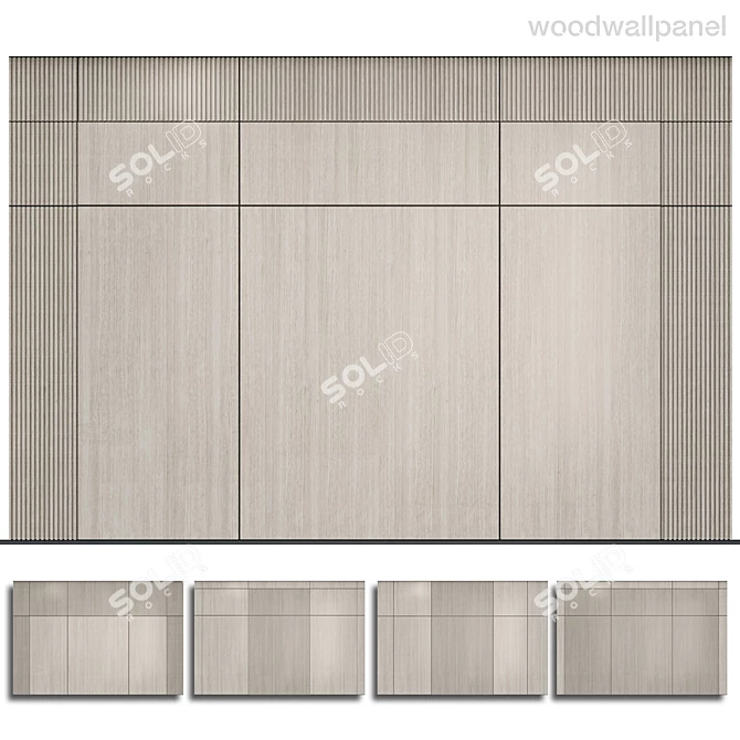 Wood Panel 2: Versatile, Large-Scale Wall Panel 3D model image 1