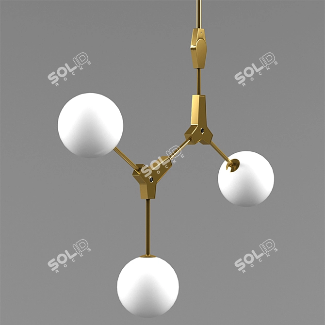 Elegance in Motion: Molecular Chandelier 3D model image 1