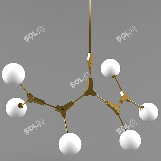 Modern Molecular Chandeliers | Unique Illumination 3D model image 1
