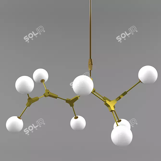 Modern Molecular Shaped Chandeliers 3D model image 1