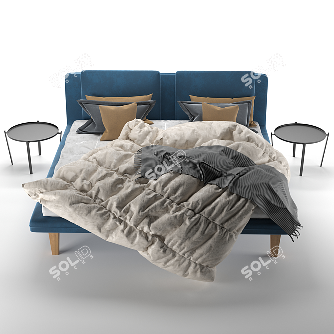 Luxurious Cozy Bed 3D model image 1