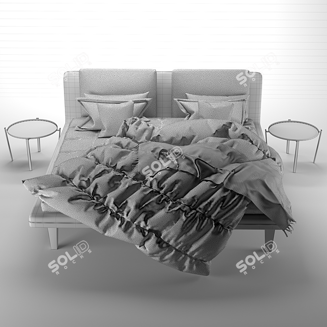 Luxurious Cozy Bed 3D model image 3