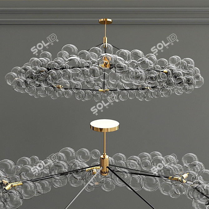 Elegant Bubble Wreath Chandelier 3D model image 1