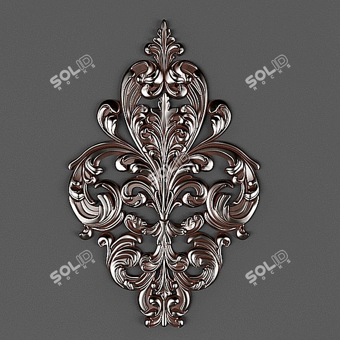 Elegant Medallion Pendant 3D model image 1