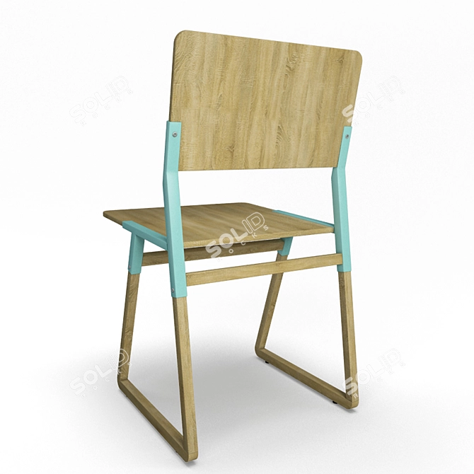  Nutcreatives Wooden Table and Chairs Set 3D model image 2