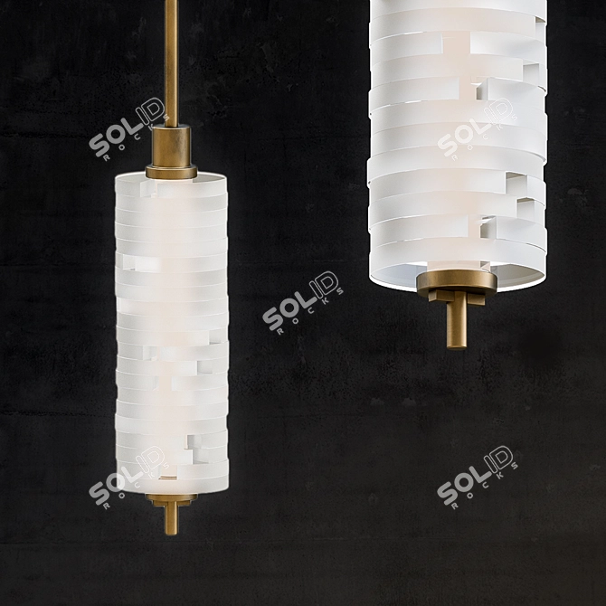 Bronze Patina Pendant Light 3D model image 1