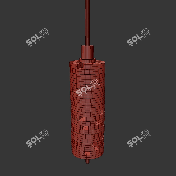 Bronze Patina Pendant Light 3D model image 2