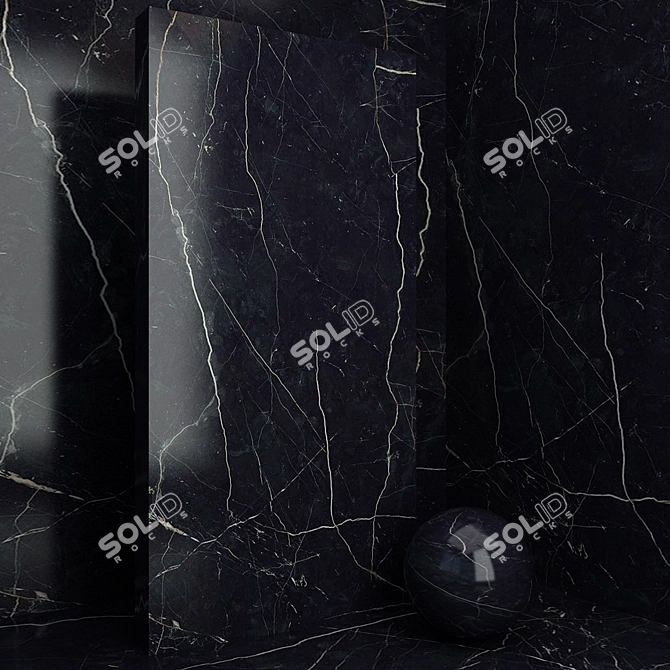 Elegant Marble Finish Tiles 3D model image 1