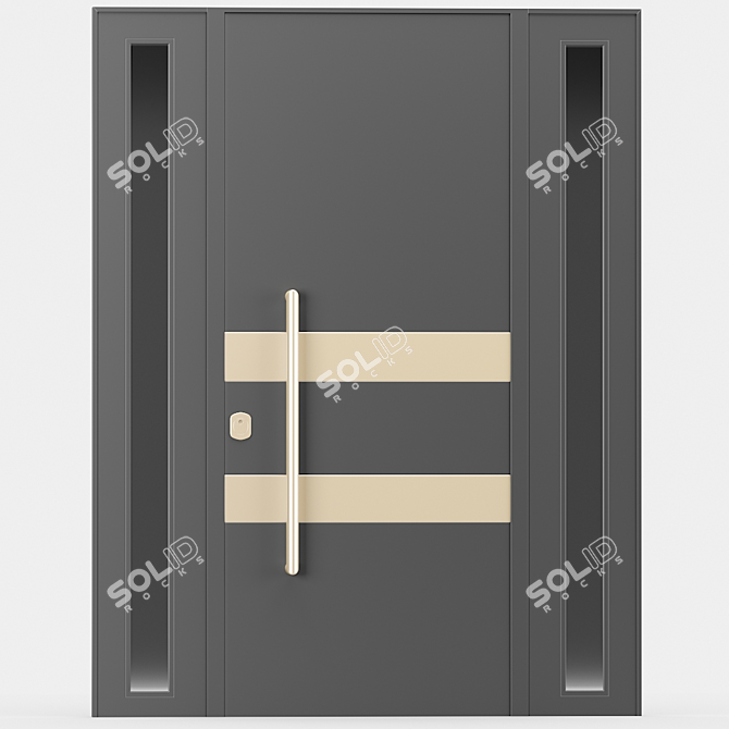 Bauxt SUPERIOR Triple Leaf Glazed Door 3D model image 1