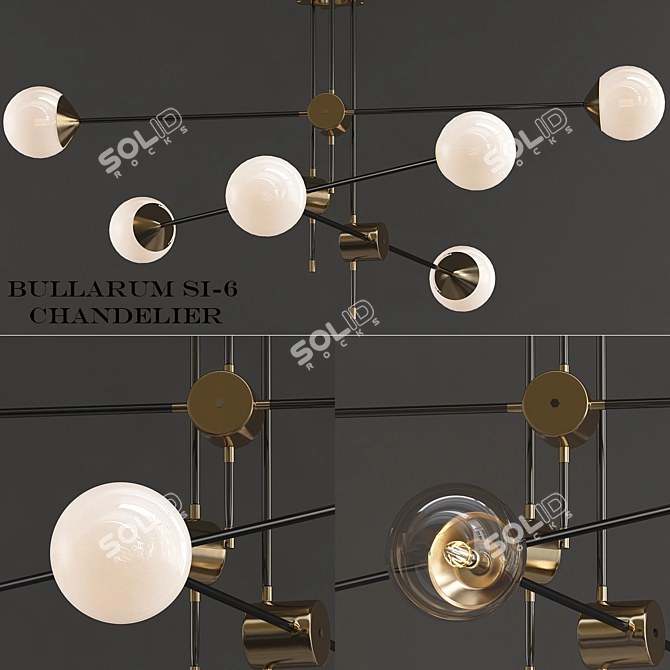 Contemporary Bullarum Si 6 Chandelier 3D model image 1