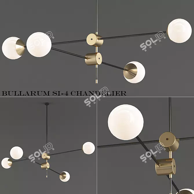 Elegant Bullarum Si 4 Chandelier 3D model image 1