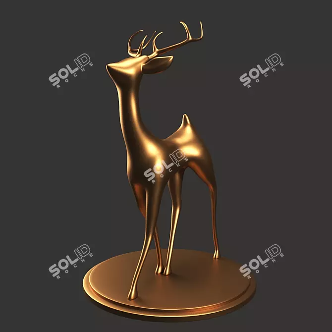 Graceful Gazelle Sculpture 3D model image 1