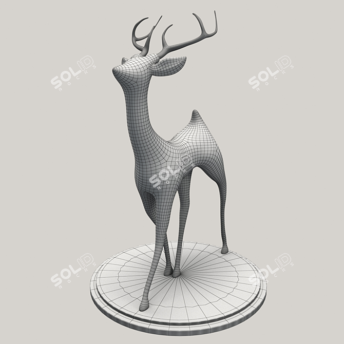 Graceful Gazelle Sculpture 3D model image 3
