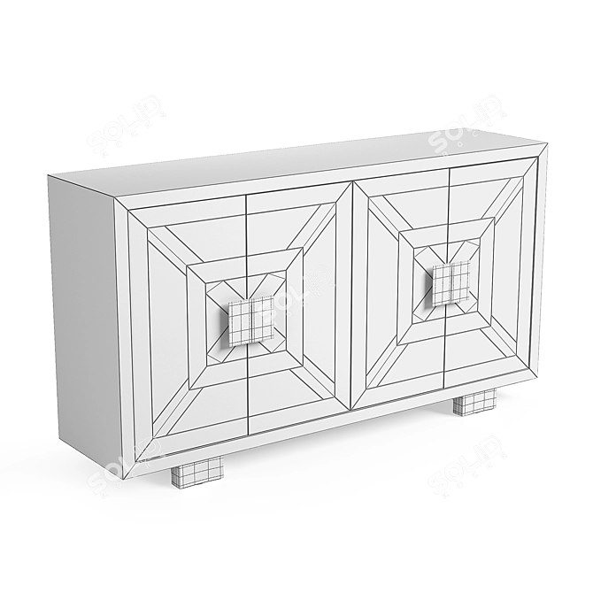 Baylor Washed Media Credenza 3D model image 3