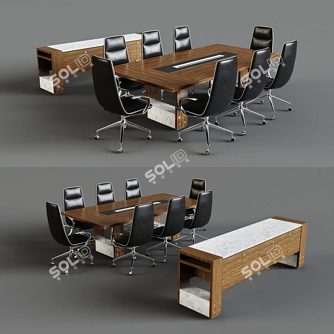 Luxurious Mobica LUXEMBOURG Office Set 3D model image 1