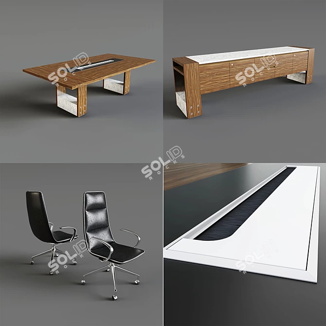 Luxurious Mobica LUXEMBOURG Office Set 3D model image 2