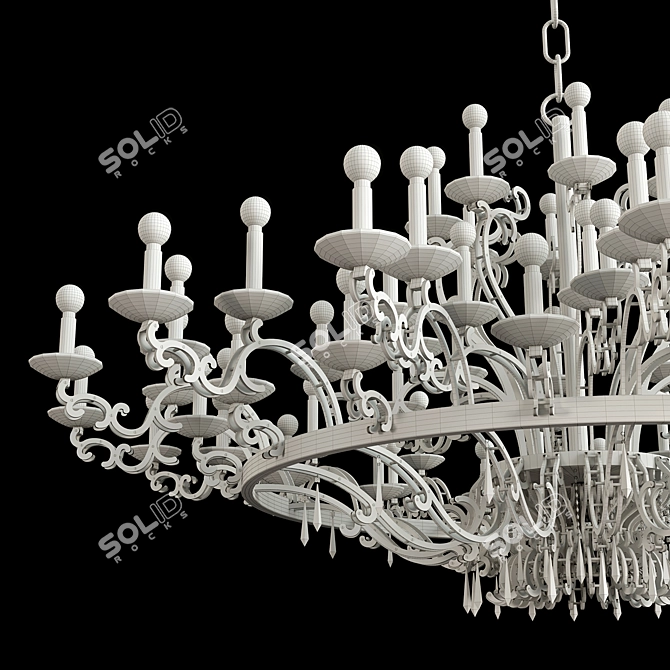 Elegant Morgana EX15 Chandelier 3D model image 3