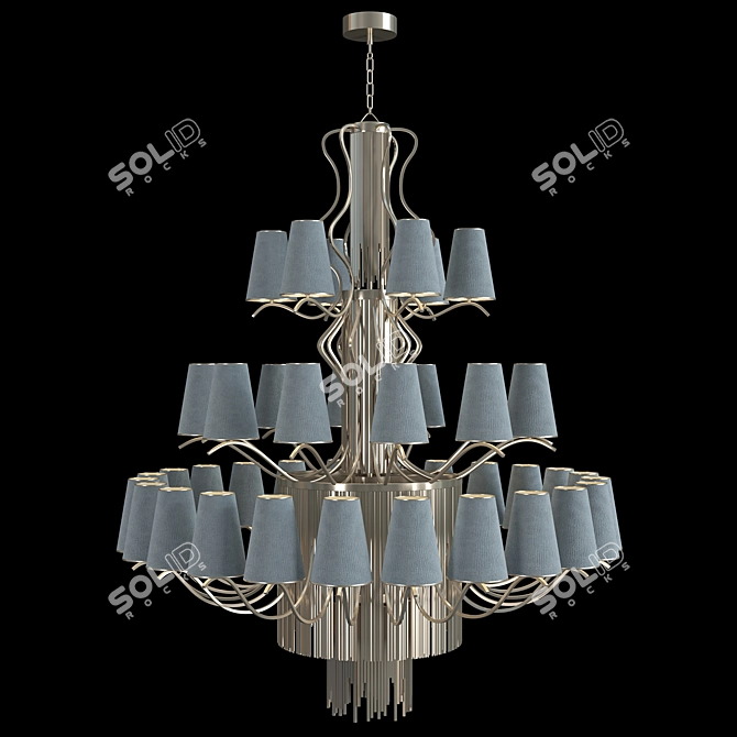 Sleek Sinuosa EX01 Chandelier 3D model image 1