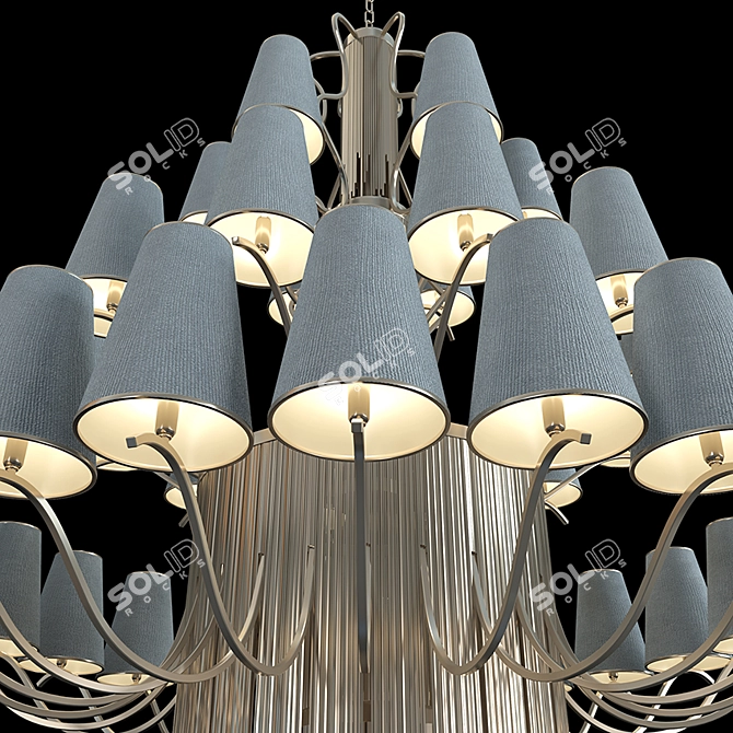 Sleek Sinuosa EX01 Chandelier 3D model image 2