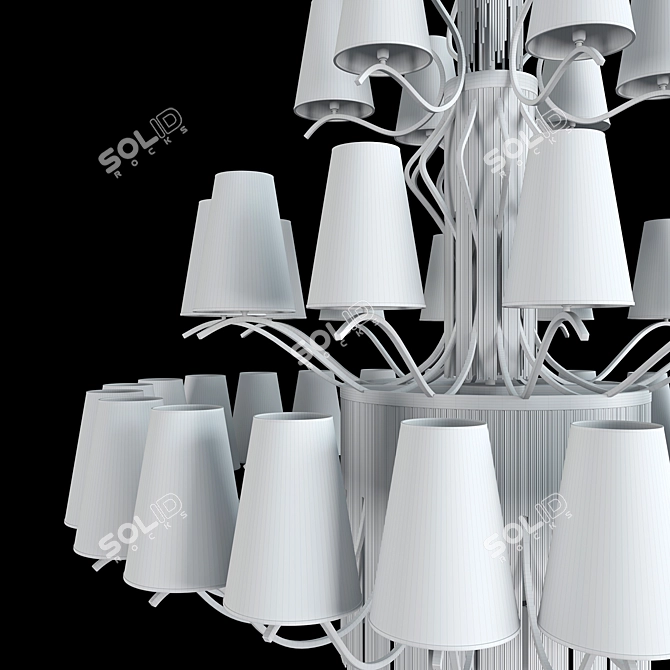 Sleek Sinuosa EX01 Chandelier 3D model image 3