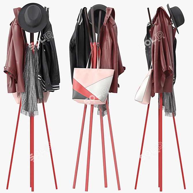 Splash Modern Coat Rack 3D model image 1