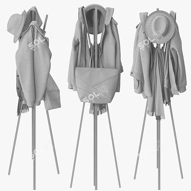 Splash Modern Coat Rack 3D model image 3