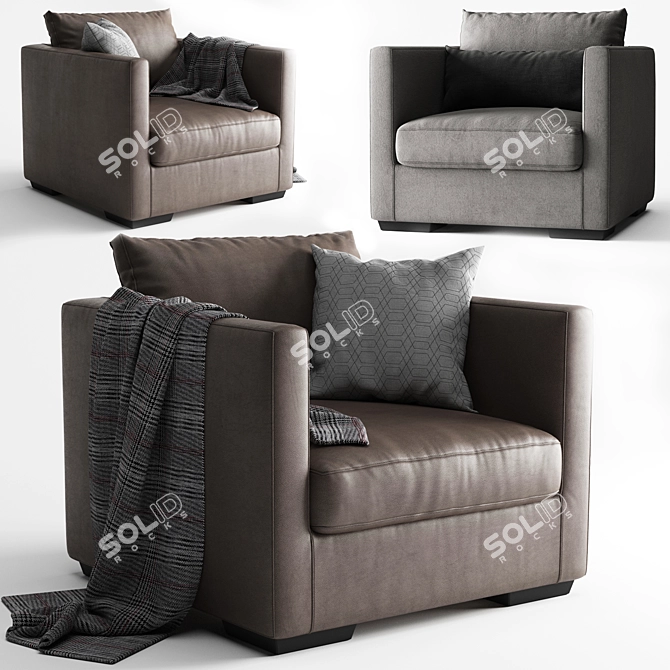 Modern Meridiani Belmon Armchair 3D model image 1