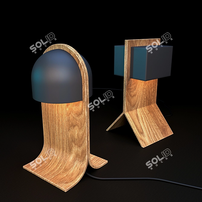 Modern Steel Table Lamp 3D model image 1