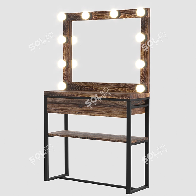 PWood Makeup Station by Loft Me 3D model image 1