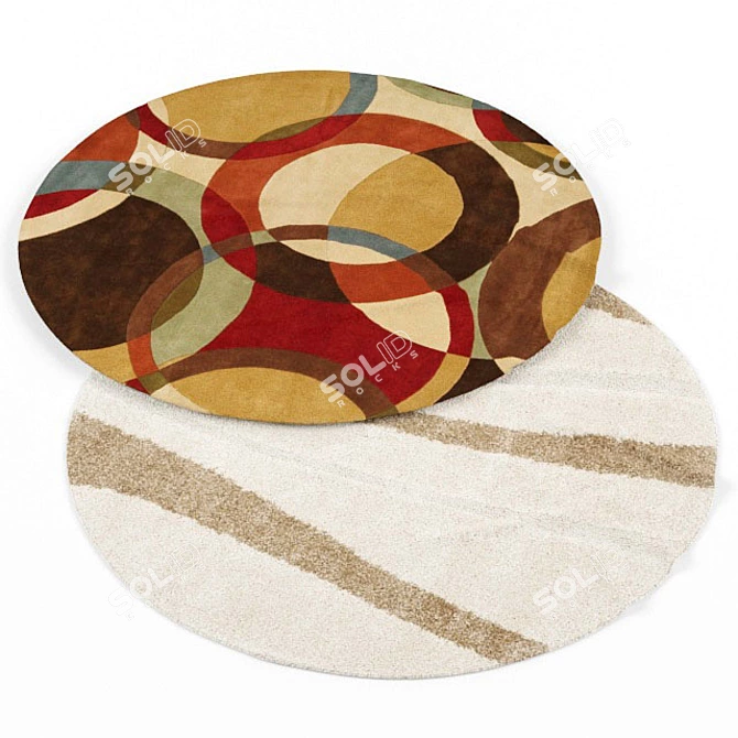 Round 1000mm Diameter Circle Rug 3D model image 1