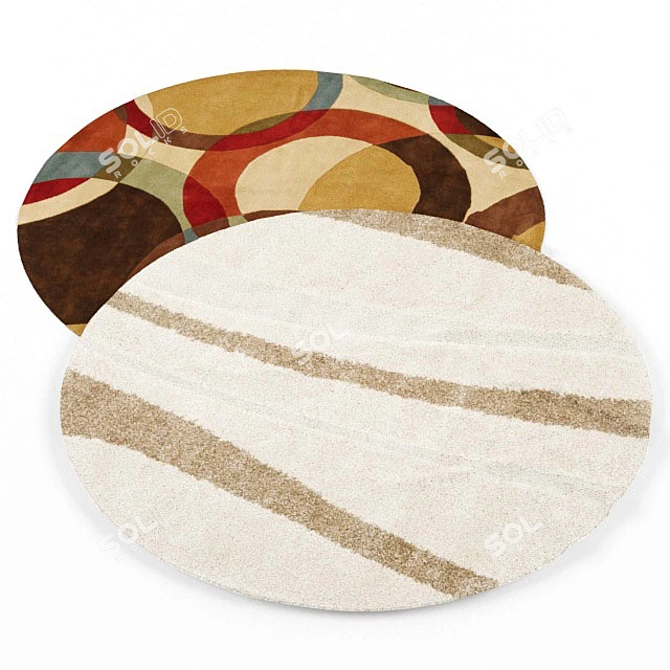 Round 1000mm Diameter Circle Rug 3D model image 2