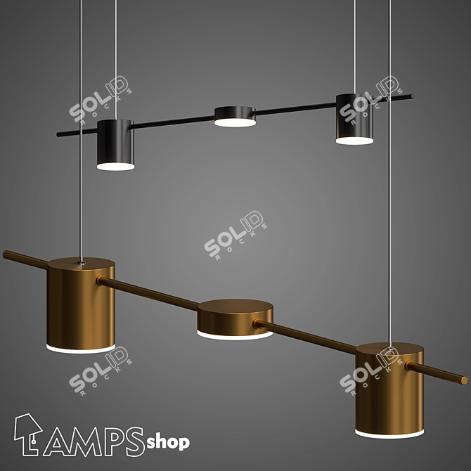 Sleek Chandelier Sticks 3D model image 1