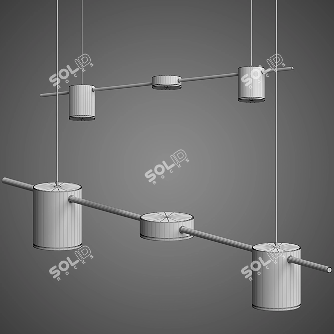 Sleek Chandelier Sticks 3D model image 2