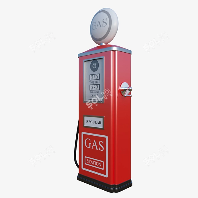 Classic Style Fuel Dispenser 3D model image 1
