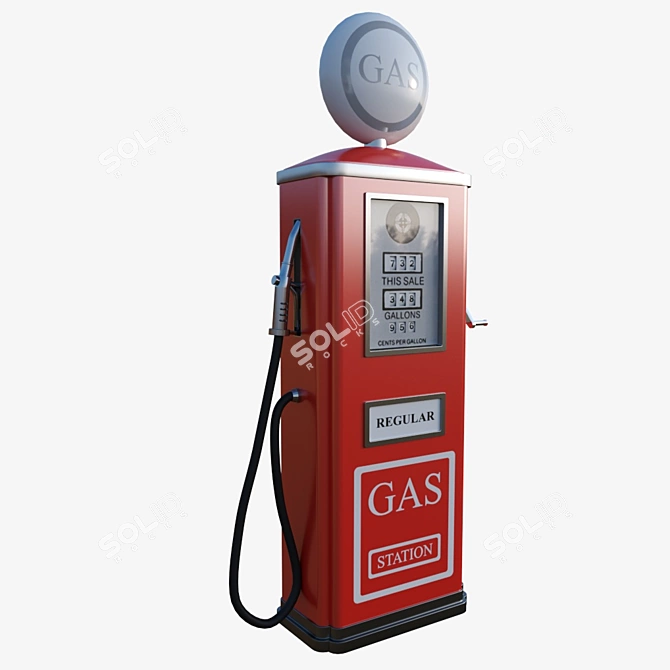 Classic Style Fuel Dispenser 3D model image 2