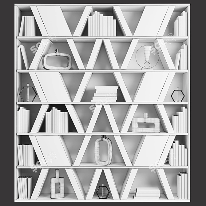 Title: Decorative Shelving Unit: A Stylish Display Solution 3D model image 2