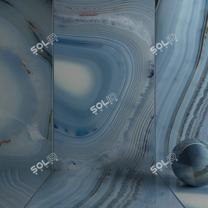 Agata Azzurra Wall Tiles: HD Multi-Texture 3D Model 3D model image 3