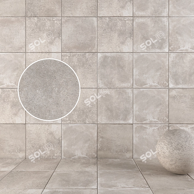 UNIKA Ecru Wall Tiles 3D model image 1