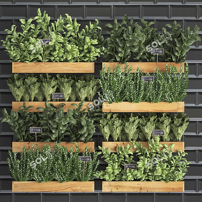 Vertical Garden Collection: Exotic Houseplants 3D model image 1