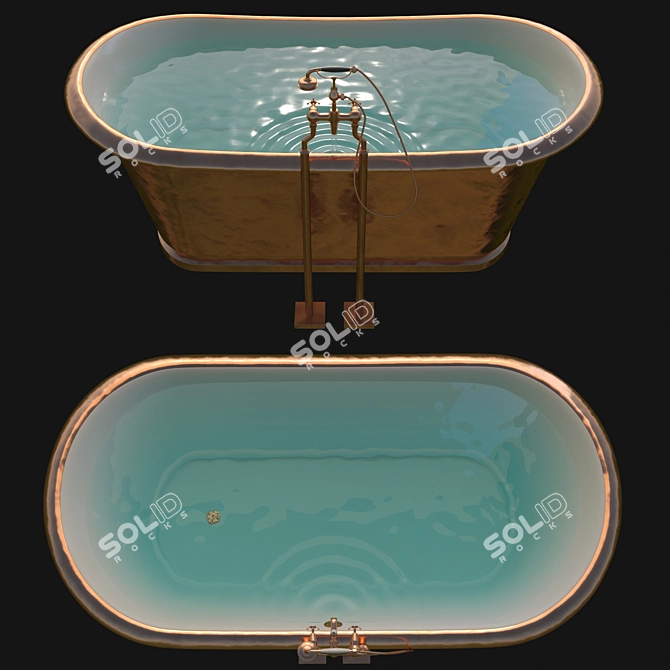 Luxury Catchpole & Rye Bathtub 3D model image 2