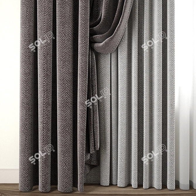 Elegant Drapery Accents 3D model image 2