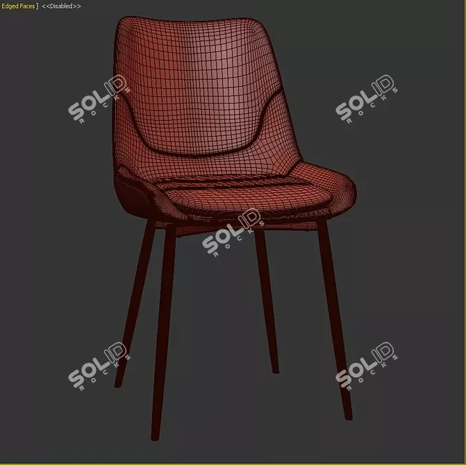 Elegant Hellam Dining Chair 3D model image 3