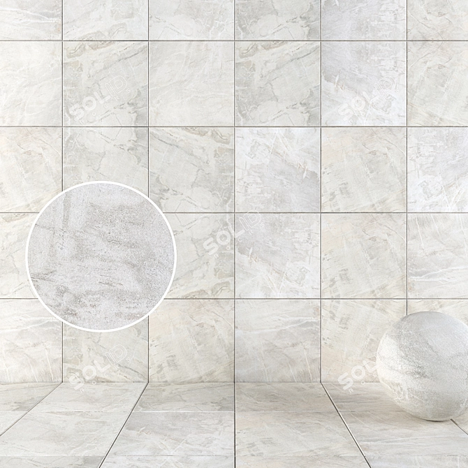 Fossil Cream Wall Tiles 3D model image 1