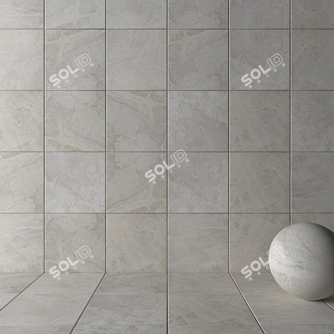 Fossil Cream Wall Tiles 3D model image 2