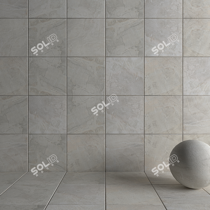 Fossil Cream Wall Tiles 3D model image 3
