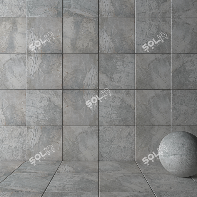 HD Lightgr Wall Tiles 60x60cm 3D model image 2