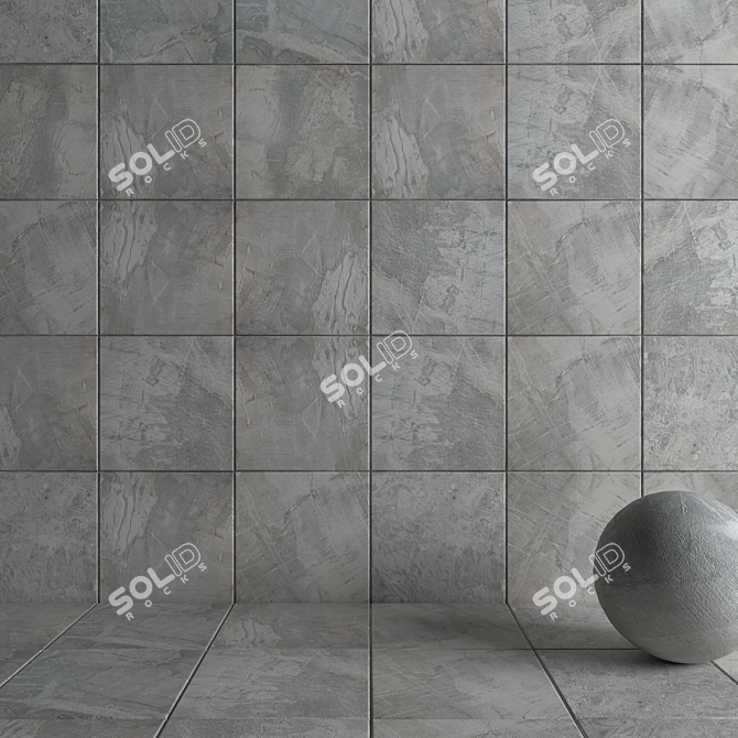 HD Lightgr Wall Tiles 60x60cm 3D model image 3